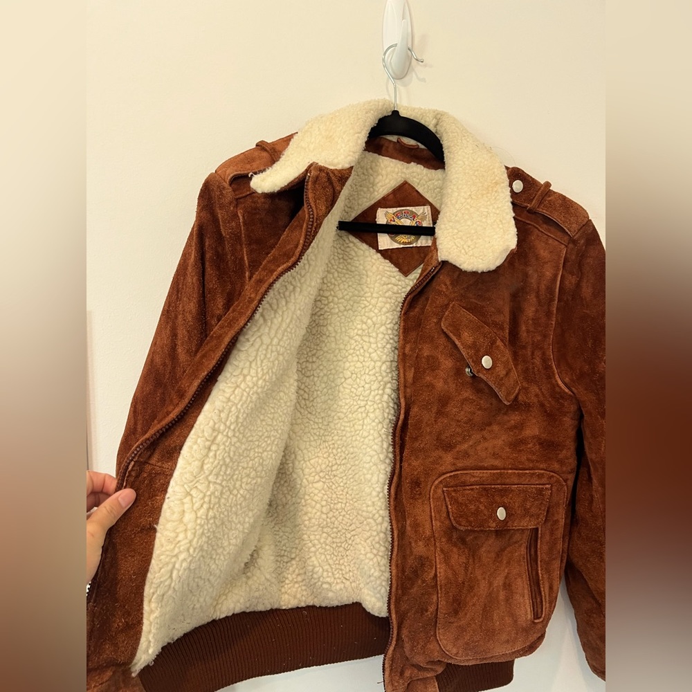 Vintage Suede Aviator jacket. 100% leather